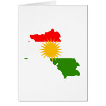 Kurdistan flag map cards