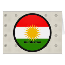 Kurdistan Roundel quality Flag Greeting Card