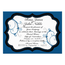 Kurli-Q Ivory B (Blue) Wedding Invitation invitations