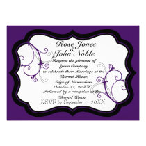 Kurli-Q Ivory B (Indigo) Wedding Invitation invitations