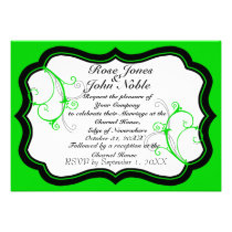 Kurli-Q Ivory B (Lime) Wedding Invitation invitations