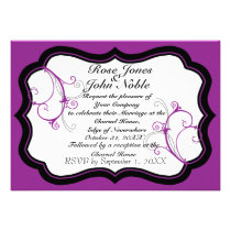 Kurli-Q Ivory B (Purple) Wedding Invitation invitations