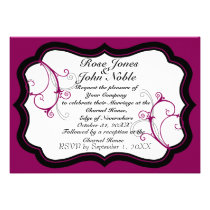 Kurli-Q Ivory B (Red-Violet) Wedding Invitation invitations
