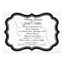 Kurli-Q Ivory B (White) Wedding Invitation invitations