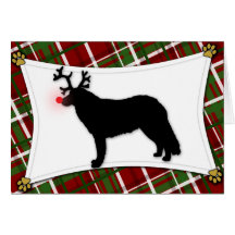 Kuvasz Reindeer Christmas Card