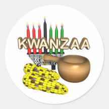 Kwanzaa Purpose Holiday Round Stickers