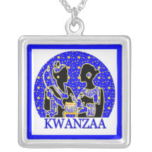 Kwanzaa  Sterling Silver Pendant Necklace