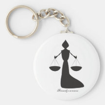 L004 Keych round - Lady Justice White Key Chains