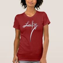 L 2012-351 Lucky Script Blue Tshirts