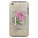 L for Lily Floral Monogram iPod Case-Mate Cases