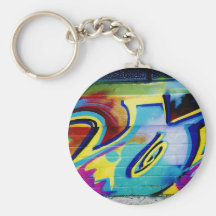 LA Graffiti in Parking Lot_mod lrg2 Keychain