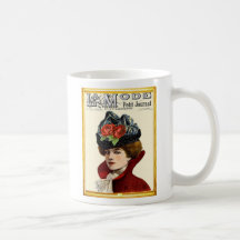 La Mode Lady In Red Coffee Mugs