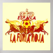 La Roja Twin Toros Raging Bulls futbol kings Poster