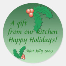 Labels for Homemade Holiday Jam, Jelly or Salsa Stickers