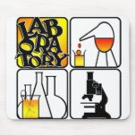 LABORATORY 4 SQUARE - BEAKERS / MICROSCOPE MOUSEPAD