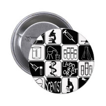 LABORATORY SCIENTIST SYMBOLS AND TOOLS BUTTON