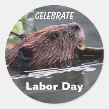 Labour Day, Celebrate, Beaver Sticker