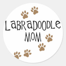 Labradoodle Mum Round Sticker