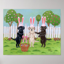 Labrador Retriever Art Print Easter