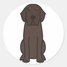 Labrador Retriever Dog Cartoon Round Stickers