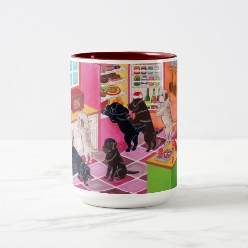 Labradors in the Kitchen Painting Coffee Mug