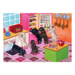 Labradors in the Kitchen Painting Custom Invite