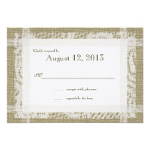 Lace and Burlap Country Romance Reply Personalized Invites