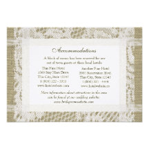 Lace and Burlap Look Directions Insert Custom Announcement