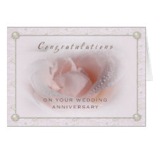 Lace and Pearl Wedding Anniversary Card