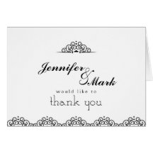Lace Doily Thank You Note in black & white Cards