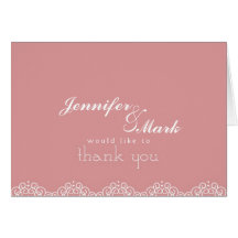 Lace Doily Thank You Note in blush Greeting Cards