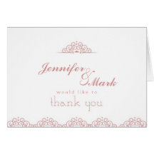 Lace Doily Thank You Note in blush Greeting Cards