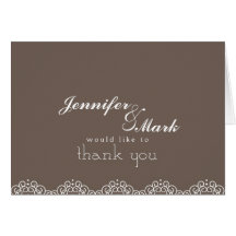Lace Doily Thank You Note in Brown Card