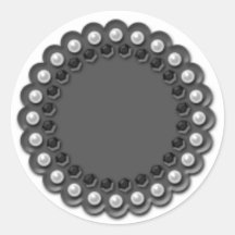 lace pearl stickers grey