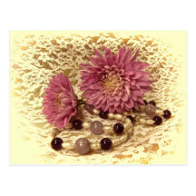 Lace, Pearls and Mums Postcard