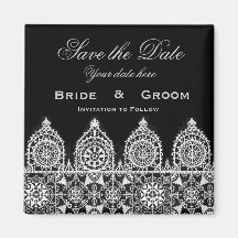 Lace Save the Date Magnet