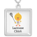 Lacrosse Chick Sterling Silver Necklace