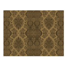 Lacy Vintage Floral in Brown Postcards