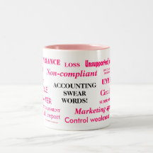 Ladies Accounting Swear Words!! Pink 'n' black Coffee Mug
