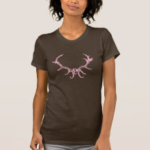 Ladies Stylish Pink Hunting Antler Retro Girly Tee Shirt