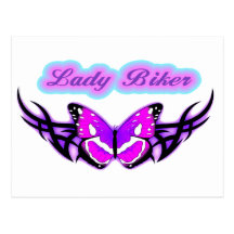 Lady Biker-3 Postcard