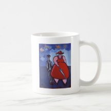 LADY IN RED COFFEE MUG