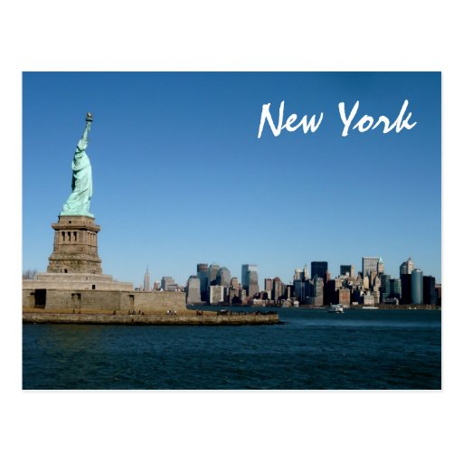 Lady Liberty Watches Over NYC (colour) Post Cards