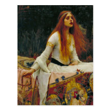 Lady of Shalott with Flowing Hair Post Card