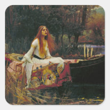 Lady of Shalott with Flowing Hair Square Sticker