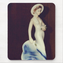 Lady porcelain decor mouse pad