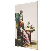 Lady Taking Coffee, fashion plate, c.1695 (engravi Stretched Canvas Prints