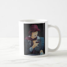 Lady with Red Wine Mug