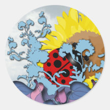 Ladybug and Sunflower Stickers