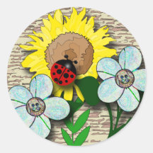 Ladybug and Sunflower Stickers
